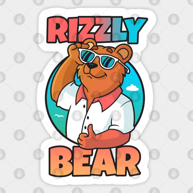 Rizzly Bear Sticker by zoljo